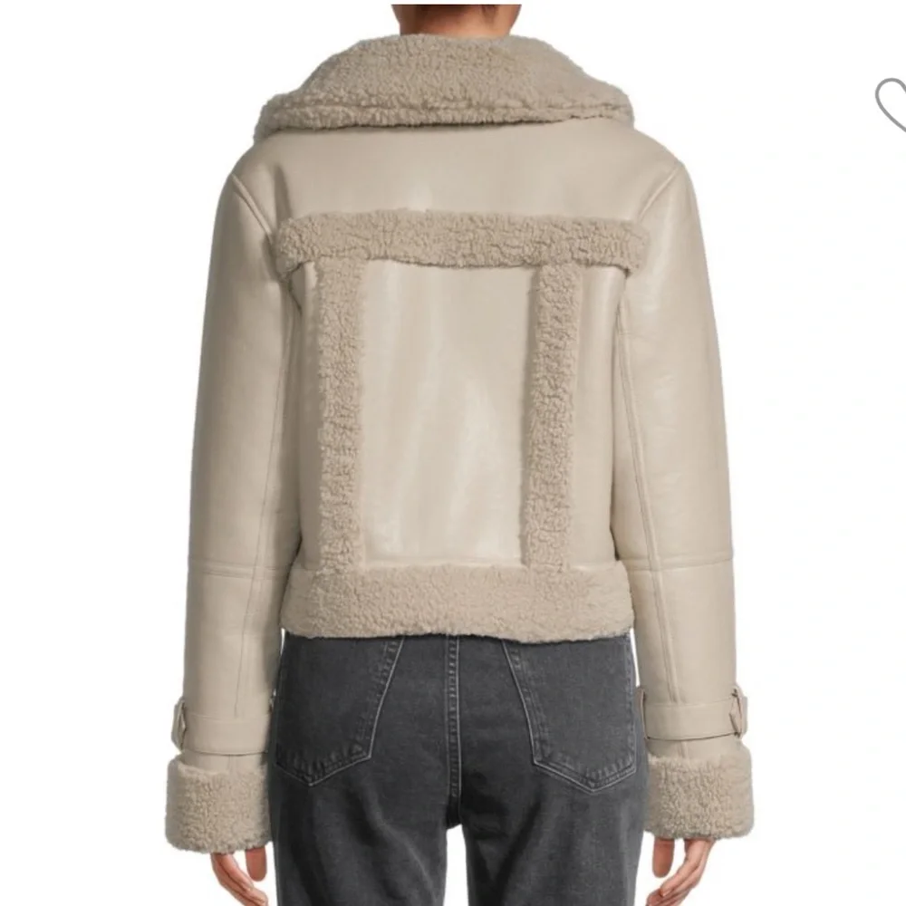 Apparis Jay Faux Leather & Faux Shearling Moto Jacket - Picture 6 of 8